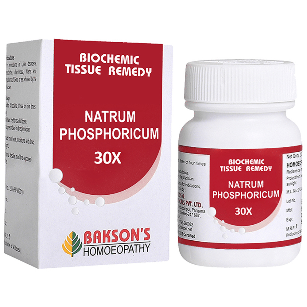 Bakson's Homeopathy Natrum Phosphoricum Biochemic Tablet 30X bottle of 250 biochemic tablets