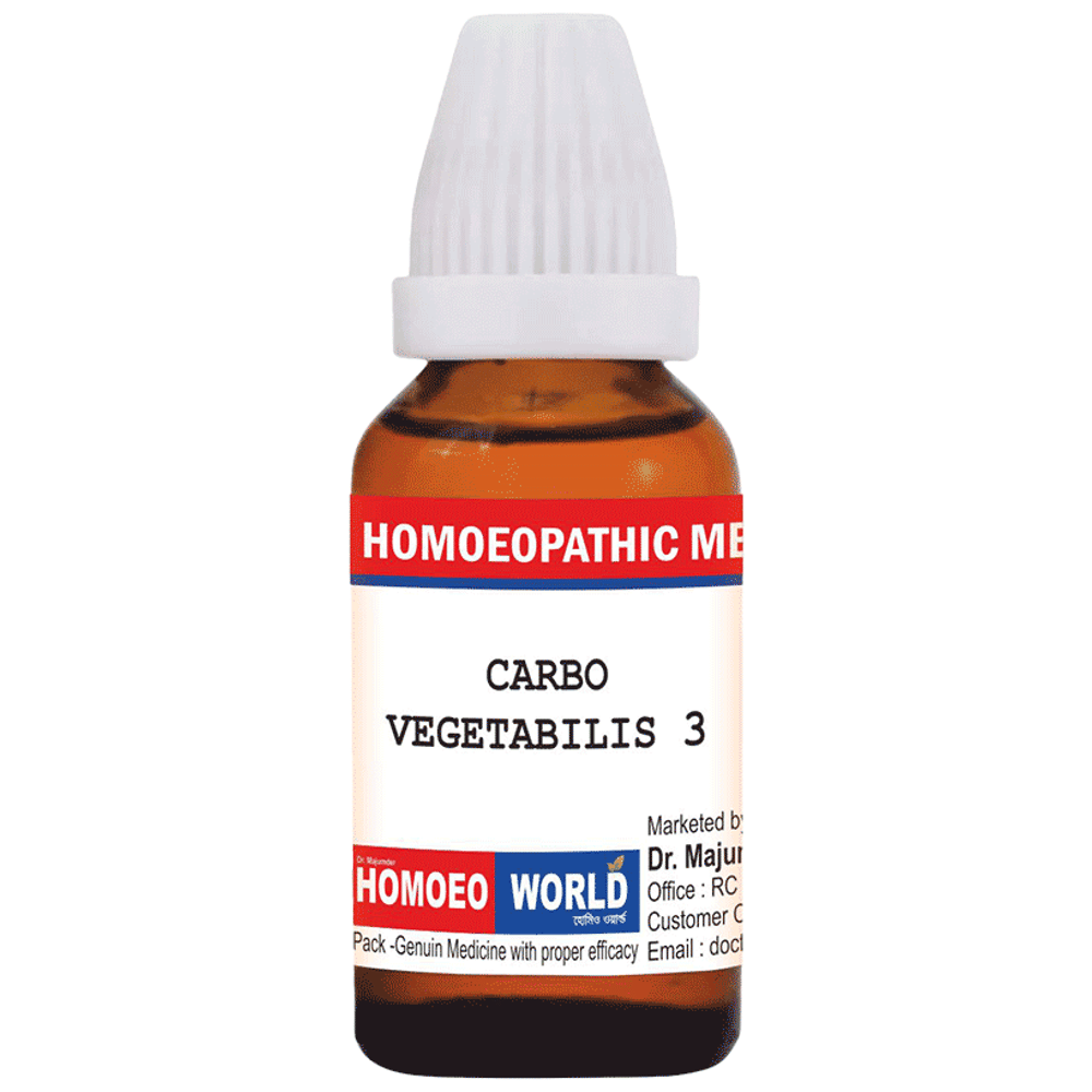 Dr. Majumder Homeo World Carbo Vegetabilis Dilution (30ml Each) 3 CH box of 1 Bottle