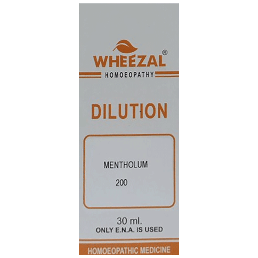 Wheezal Mentholum Dilution 200 bottle of 30 ml Dilution
