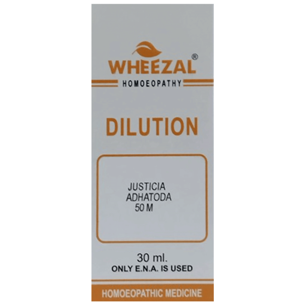 Wheezal Justicia Adhatoda Dilution 50M bottle of 30 ml Dilution