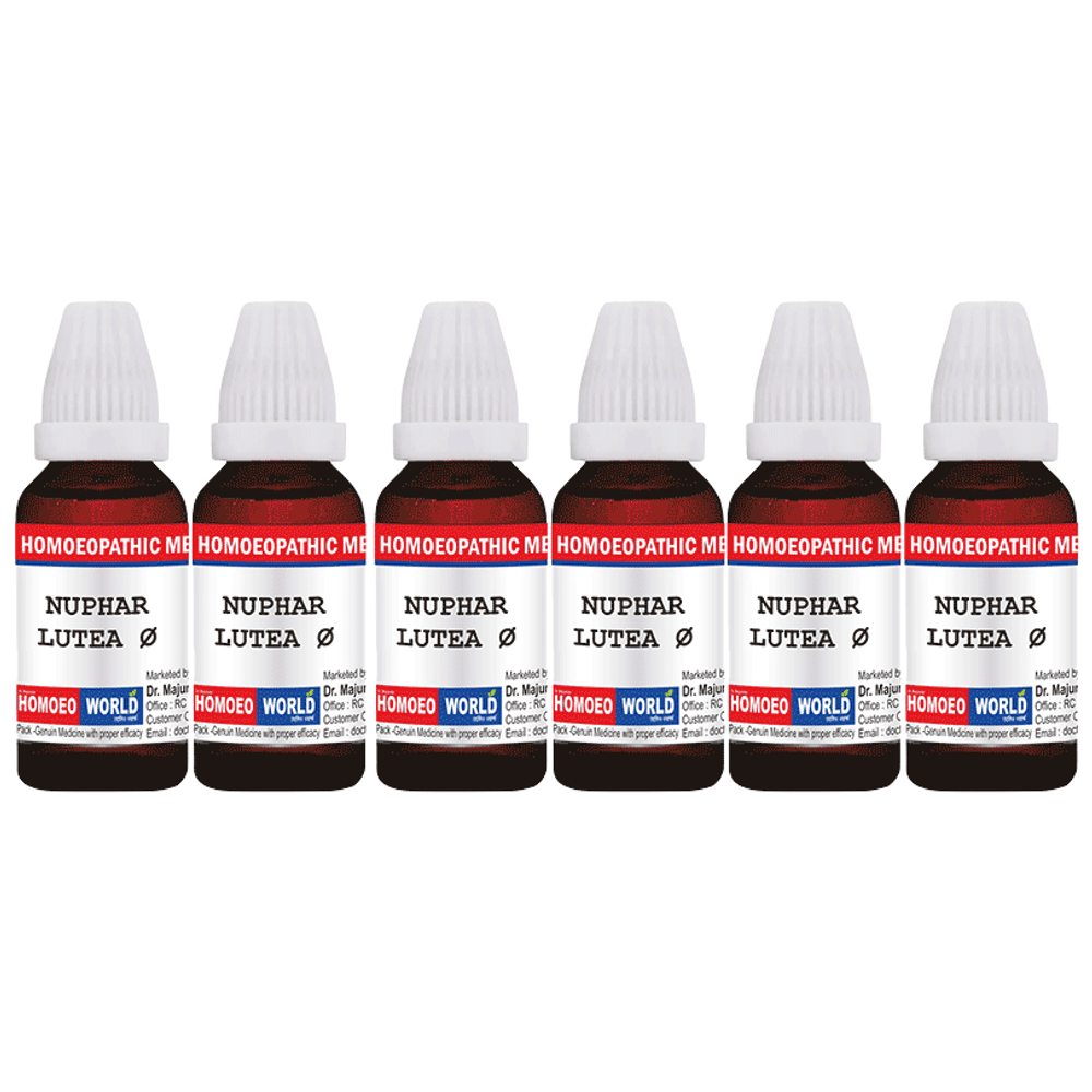 Dr. Majumder Homeo World Nuphar Lutea Mother Tincture (30ml Each) Q combo pack of 6 bottles