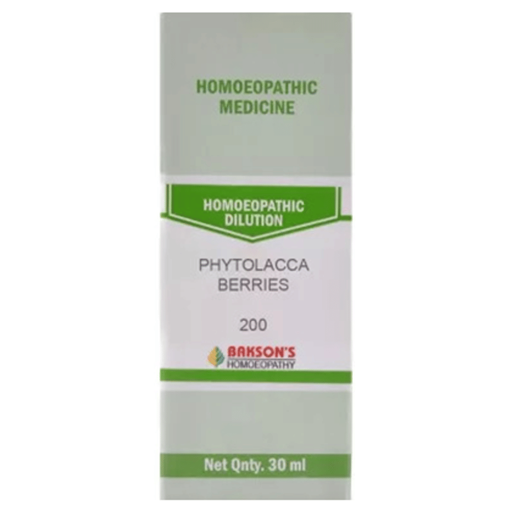 Bakson's Homeopathy Phytolacca Berries Dilution 200 bottle of 30 ml Dilution Bakson's Homeopathy Phytolacca Berries Dilution 200 bottle of 30 ml Dilution