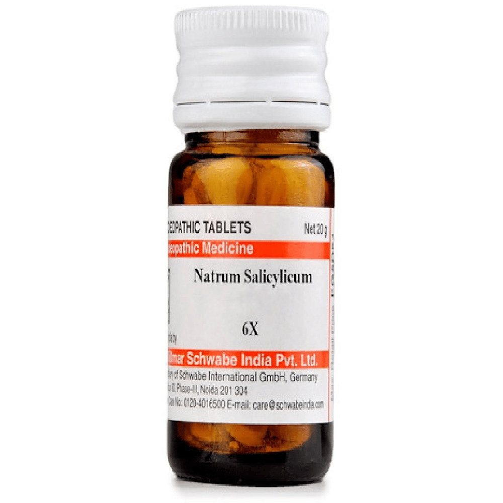 Dr Willmar Schwabe India Natrum Salicylicum Trituration Tablet 6X bottle of 20 gm Trituration Tablet