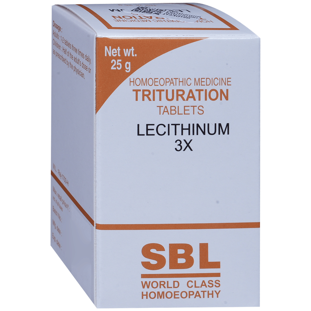 SBL Lecithinum Trituration Tablet 3X bottle of 25 gm Trituration Tablet