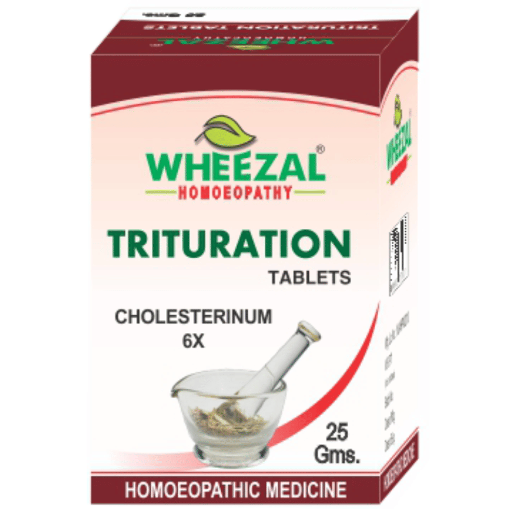 Wheezal Cholesterinum Trituration Tablet 6X bottle of 25 gm Trituration Tablet