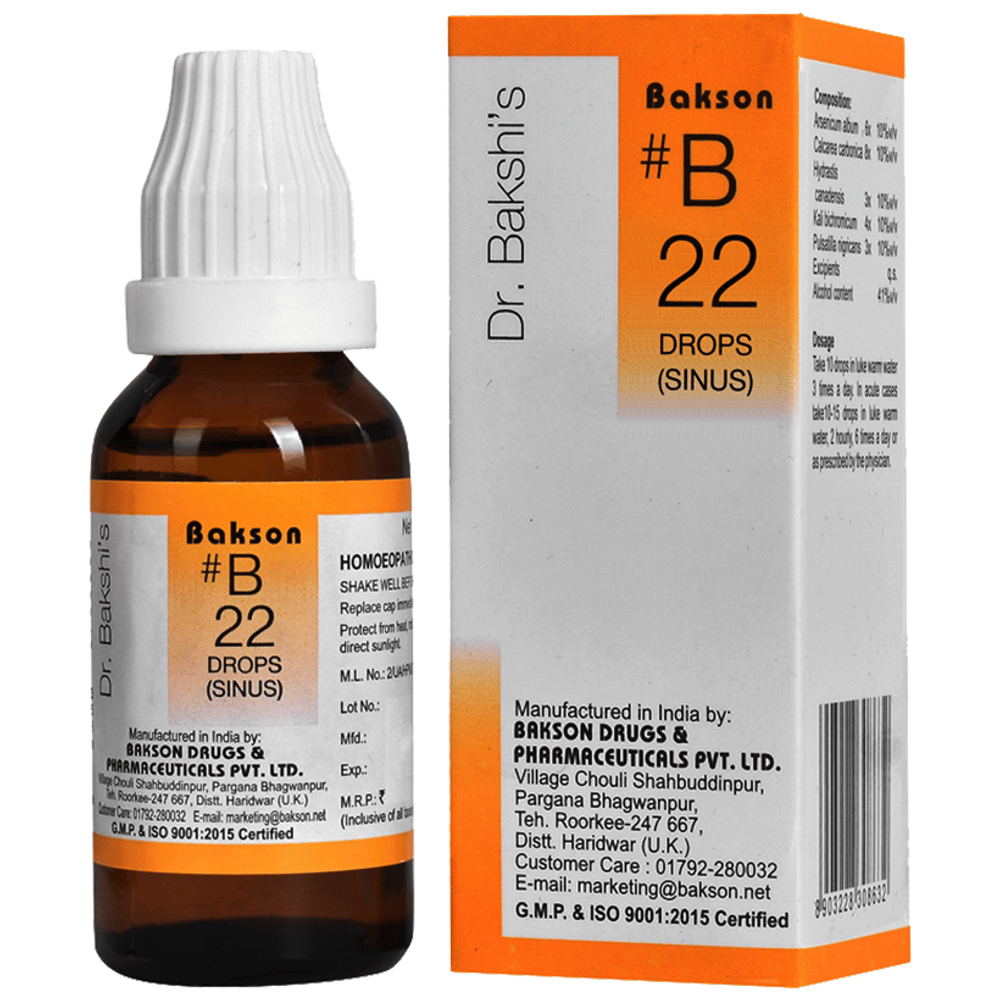 Bakson B22 Sinus Drop bottle of 30 ml Drop