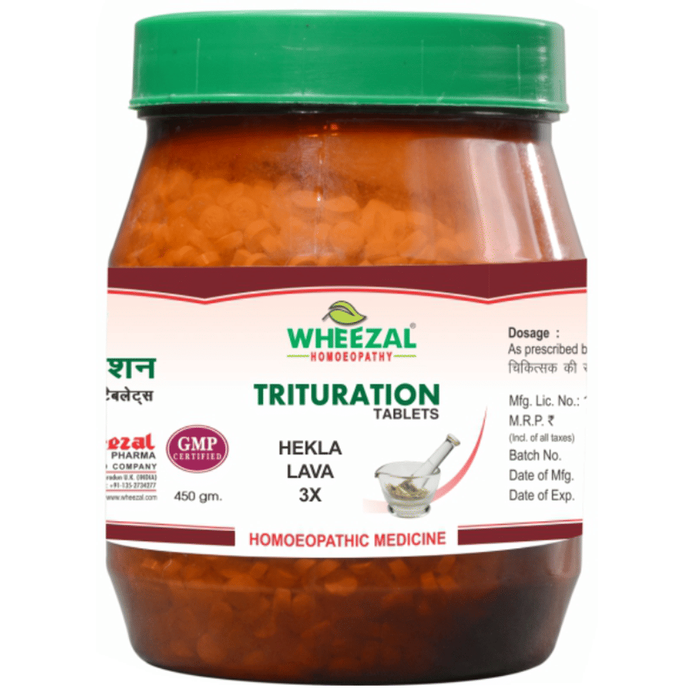 Wheezal Hekla Lava Trituration Tablet 3X jar of 450 gm Trituration Tablet