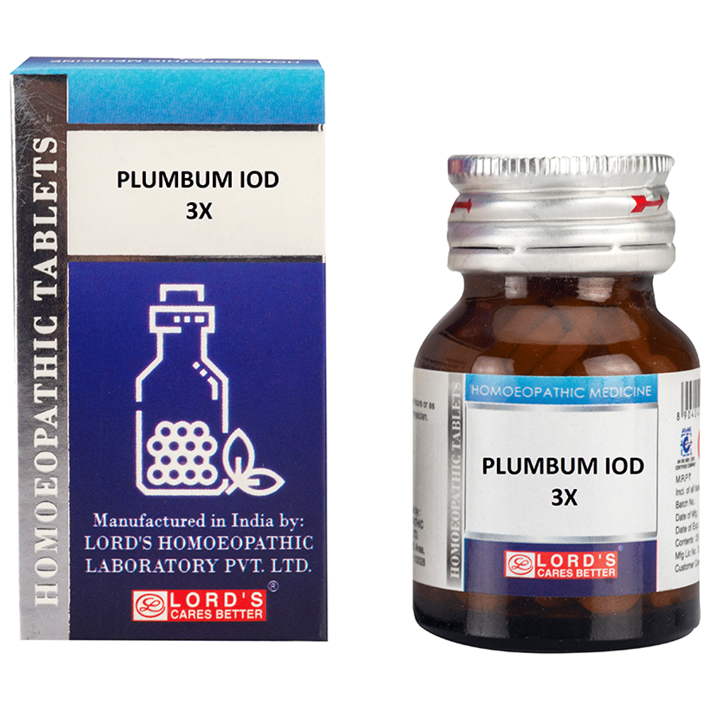 Lord's Plumbum Iod Trituration Tablet 3X bottle of 25 gm Trituration Tablet