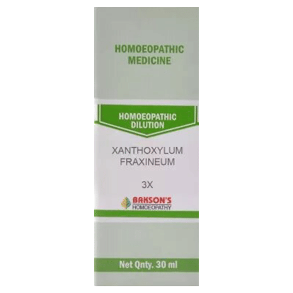Bakson's Homeopathy Xanthoxylum Fraxineum  Dilution 3X bottle of 30 ml Dilution