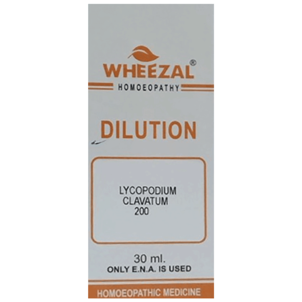 Wheezal Lycopodium C. Dilution 200 bottle of 30 ml Dilution Wheezal Lycopodium C. Dilution 200 bottle of 30 ml Dilution