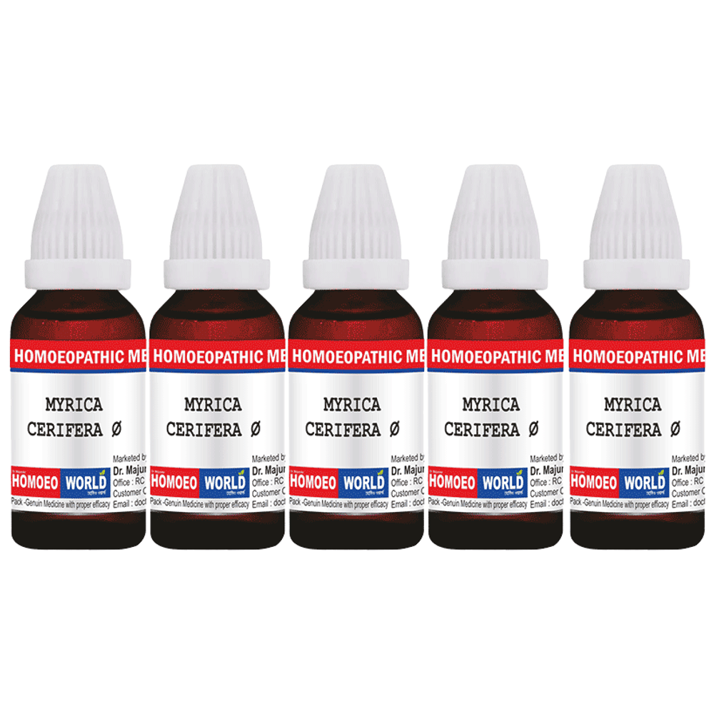 Dr. Majumder Homeo World Myrica Cerifera Mother Tincture (30ml Each) Q combo pack of 5 bottles