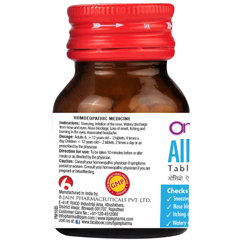 Bjain Omeo Allergy Tablet bottle of 25 gm Tablet