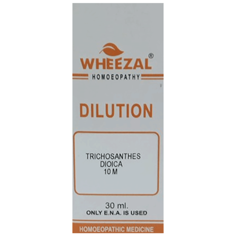 Wheezal Dilution Trichosanthes Dioica 10M bottle of 30 ml Dilution Wheezal Dilution Trichosanthes Dioica 10M bottle of 30 ml Dilution