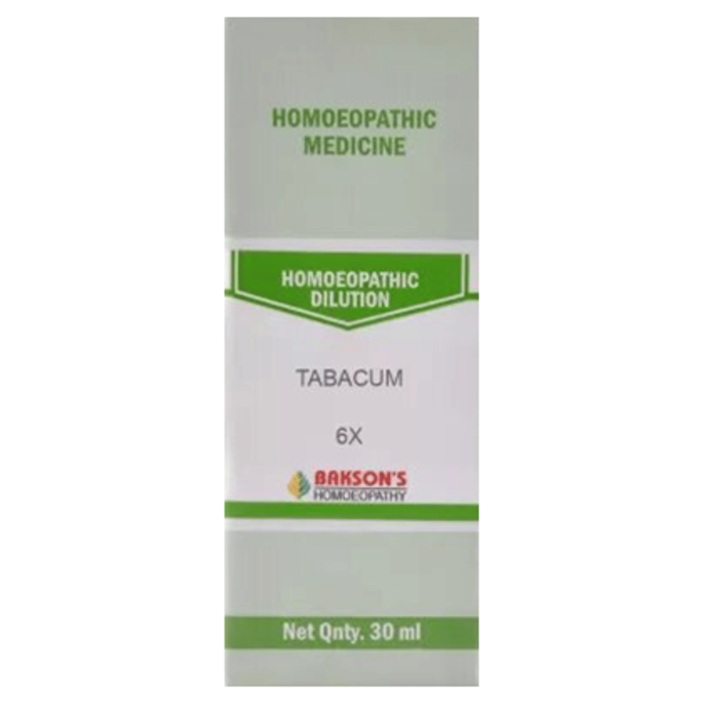 Bakson's Homeopathy Tabacum Dilution 6X bottle of 30 ml Dilution Bakson's Homeopathy Tabacum Dilution 6X bottle of 30 ml Dilution