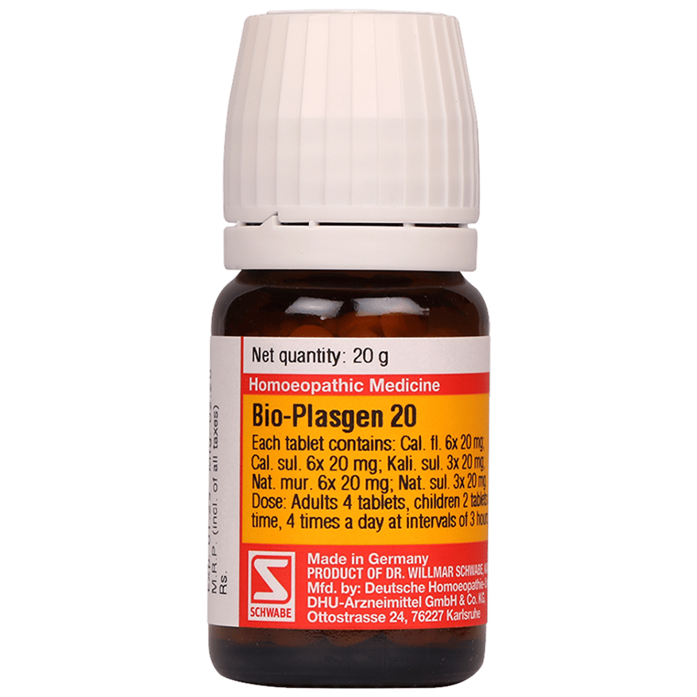 Dr Willmar Schwabe Germany Bio-Plasgen 20 Tablet bottle of 20 gm Tablet