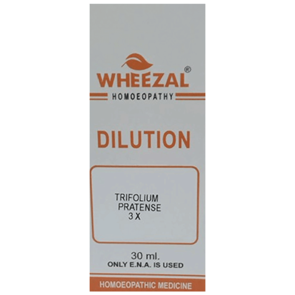 Wheezal Trfolium Pratense Dilution 3X bottle of 30 ml Dilution