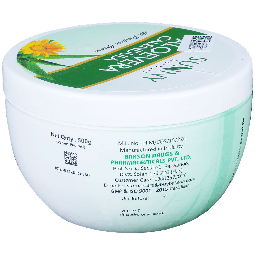 Bakson's Homeopathy Aloevera Calendula Cream jar of 500 gm Cream Bakson's Homeopathy Aloevera Calendula Cream jar of 500 gm Cream