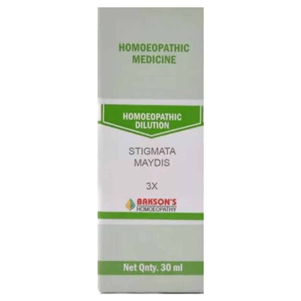 Bakson's Homeopathy Stigmata Maydis Dilution 3X bottle of 30 ml Dilution