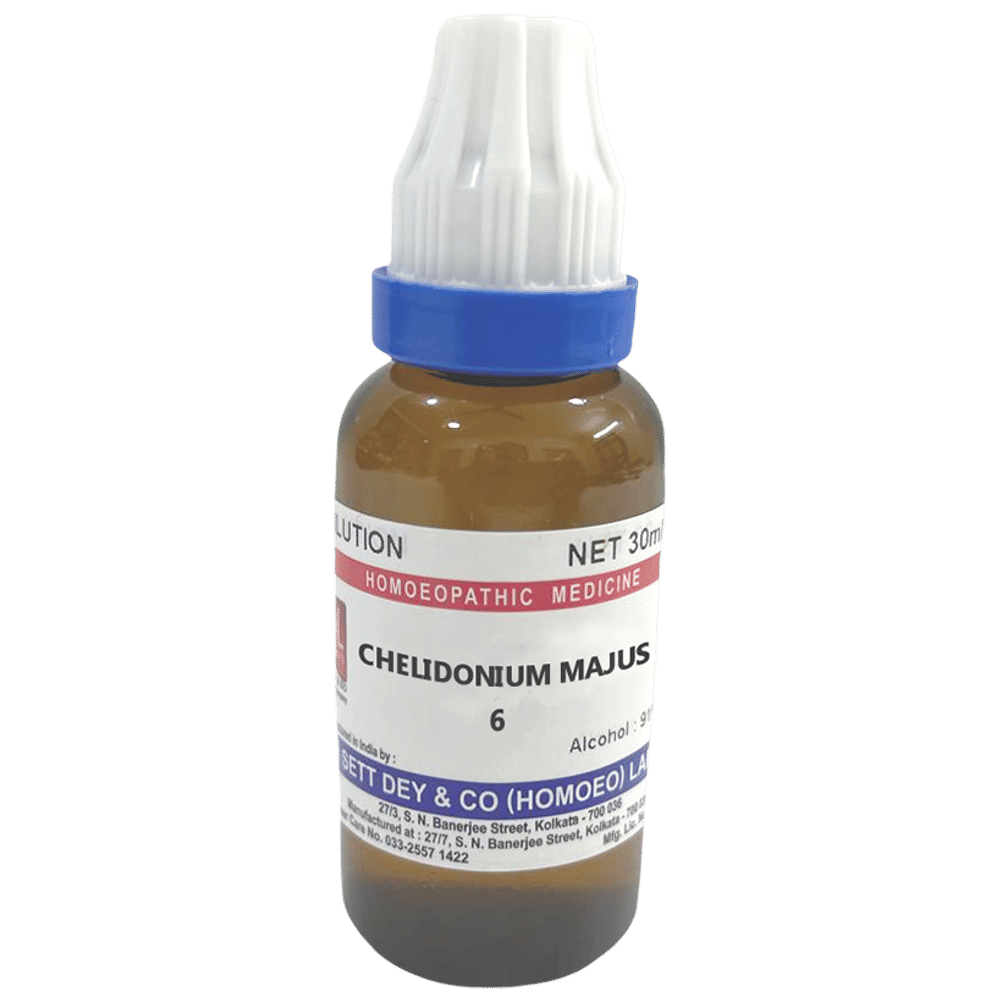 Sett Dey Chelidonium Majus Dilution 6 bottle of 30 ml Dilution
