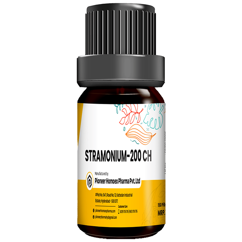 Pioneer Pharma Stramonium Globules Pellets Multidose Pills 200 CH bottle of 150 tablets