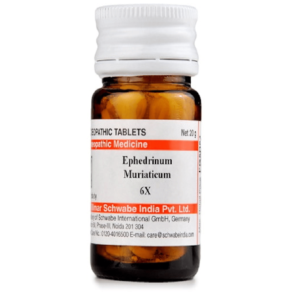 Dr Willmar Schwabe India Ephedrinum Muriaticum Trituration Tablet 6X bottle of 20 gm Trituration Tablet