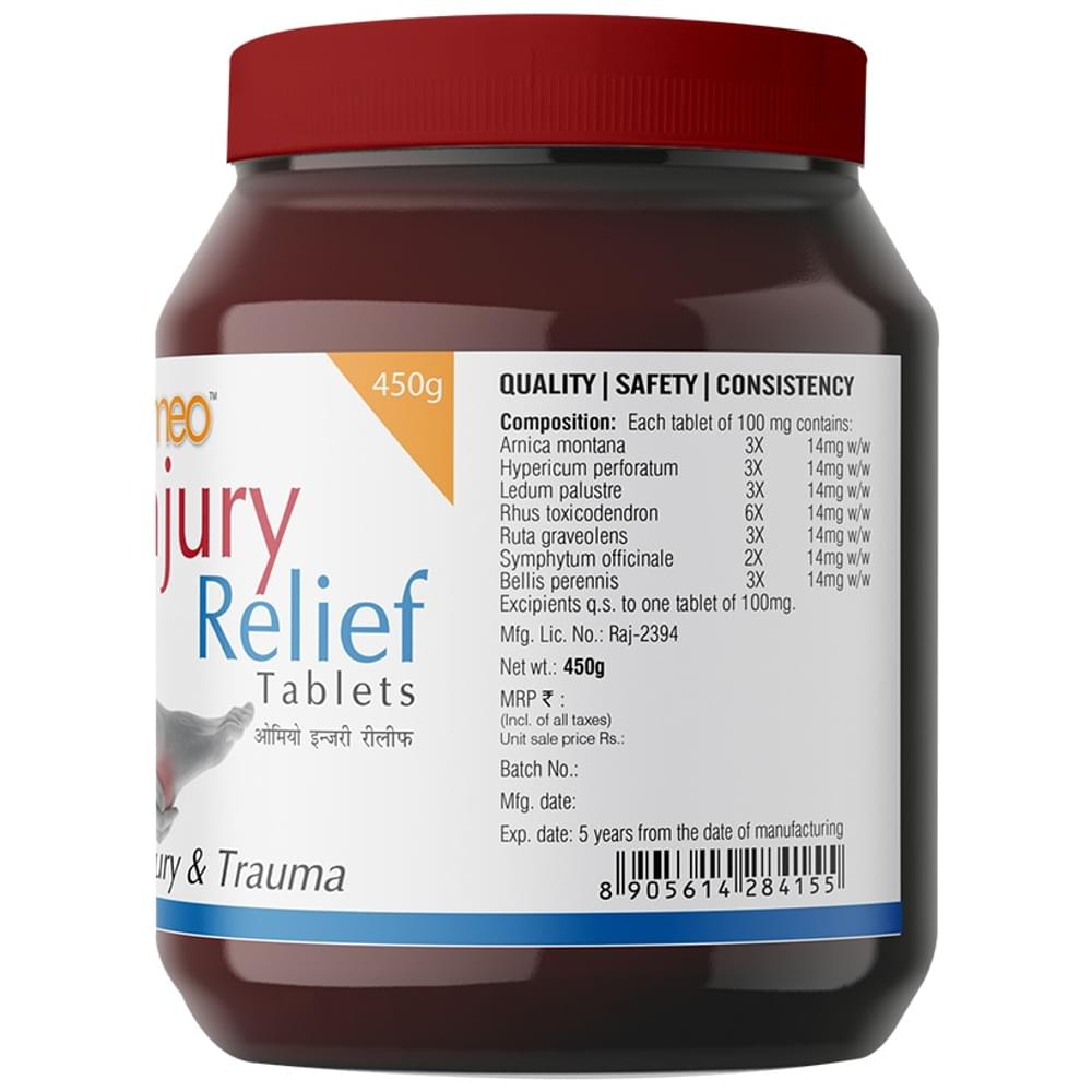 Bjain Omeo Injury Relief Tablet bottle of 450 gm Tablet Bjain Omeo Injury Relief Tablet bottle of 450 gm Tablet