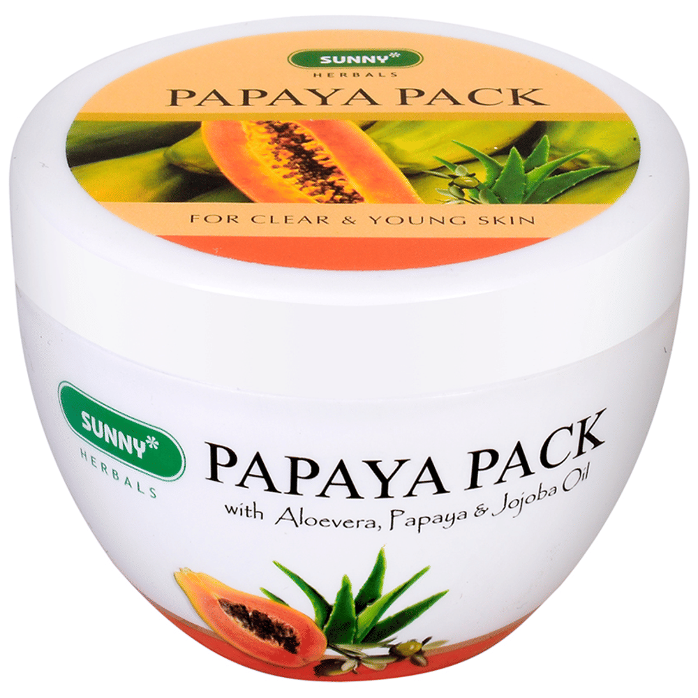 Sunny Herbals Papaya Pack with Aloevera and Papaya Jojoba Oil jar of 150 gm Face Pack