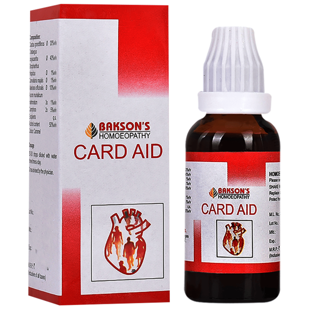 Bakson's Homeopathy Card Aid Drop bottle of 30 ml Drop