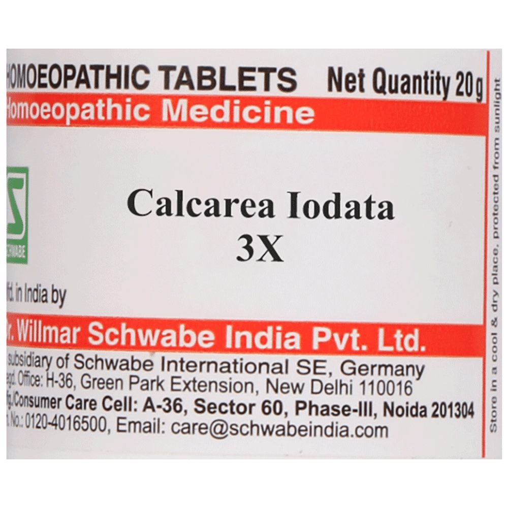 Dr Willmar Schwabe India Calcarea Iodata Trituration Tablet 3X bottle of 20 gm Trituration Tablet