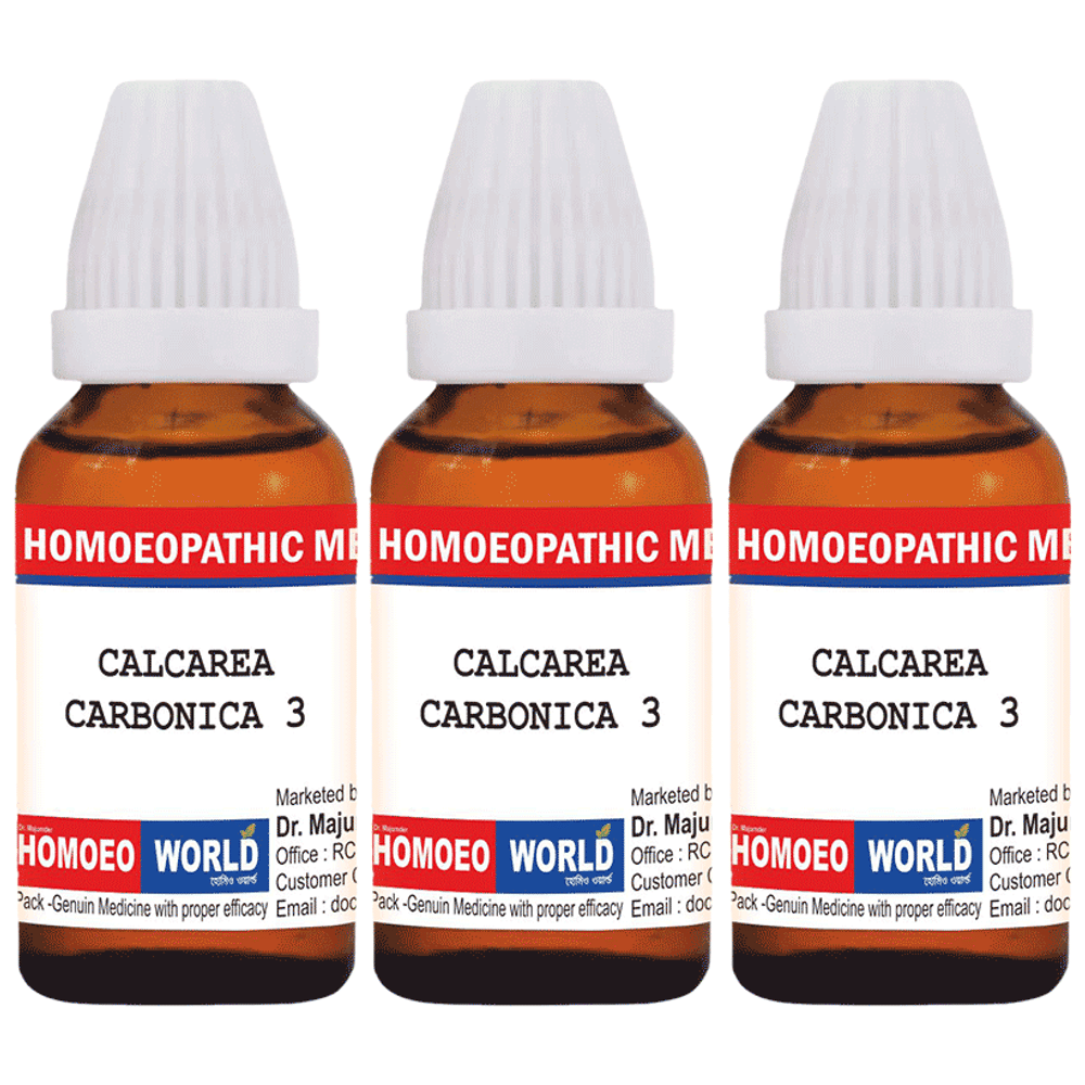 Dr. Majumder Homeo World Calcarea Carbonica Dilution (30ml Each) 3 CH combo pack of 3 Packs