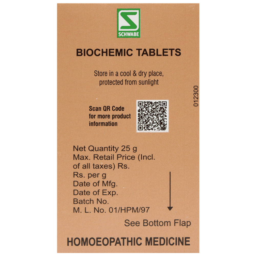 Dr Willmar Schwabe India Kali Phosphoricum Biochemic Tablet 6X bottle of 25 gm Biochemic Tablet