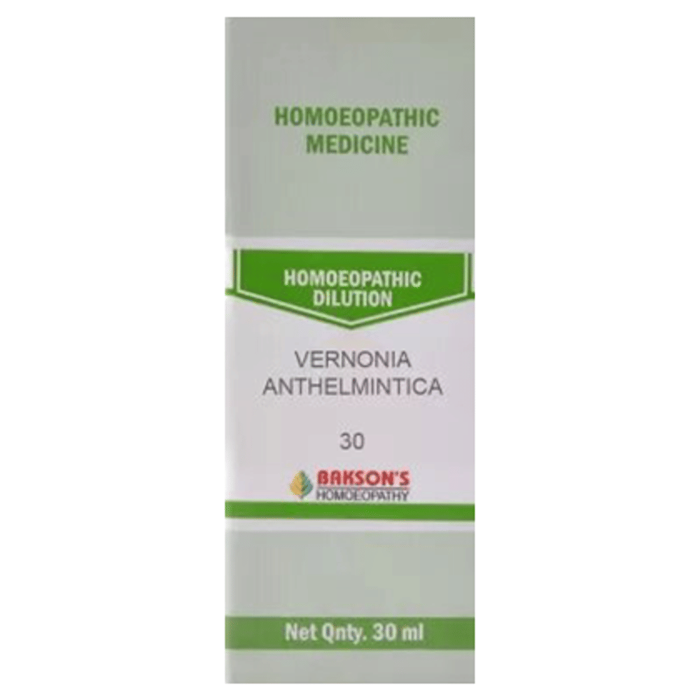 Bakson's Homeopathy Vernonia Anthelmintica  Dilution 30 bottle of 30 ml Dilution