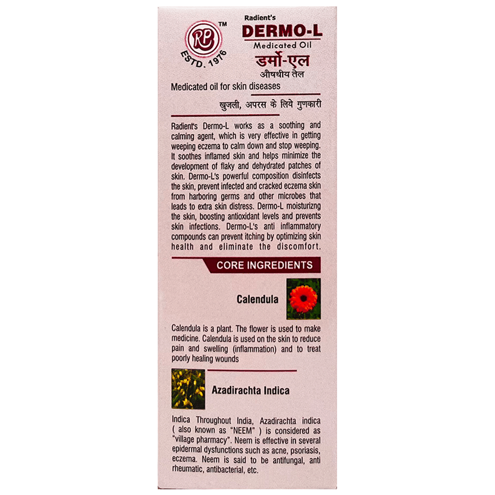 Radient Dermo-L Medicated Oil bottle of 30 ml Oil