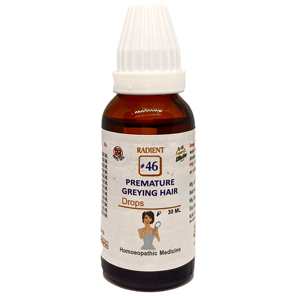 Radient #46 Premature Greying Hair Drops bottle of 30 ml Oral Drops