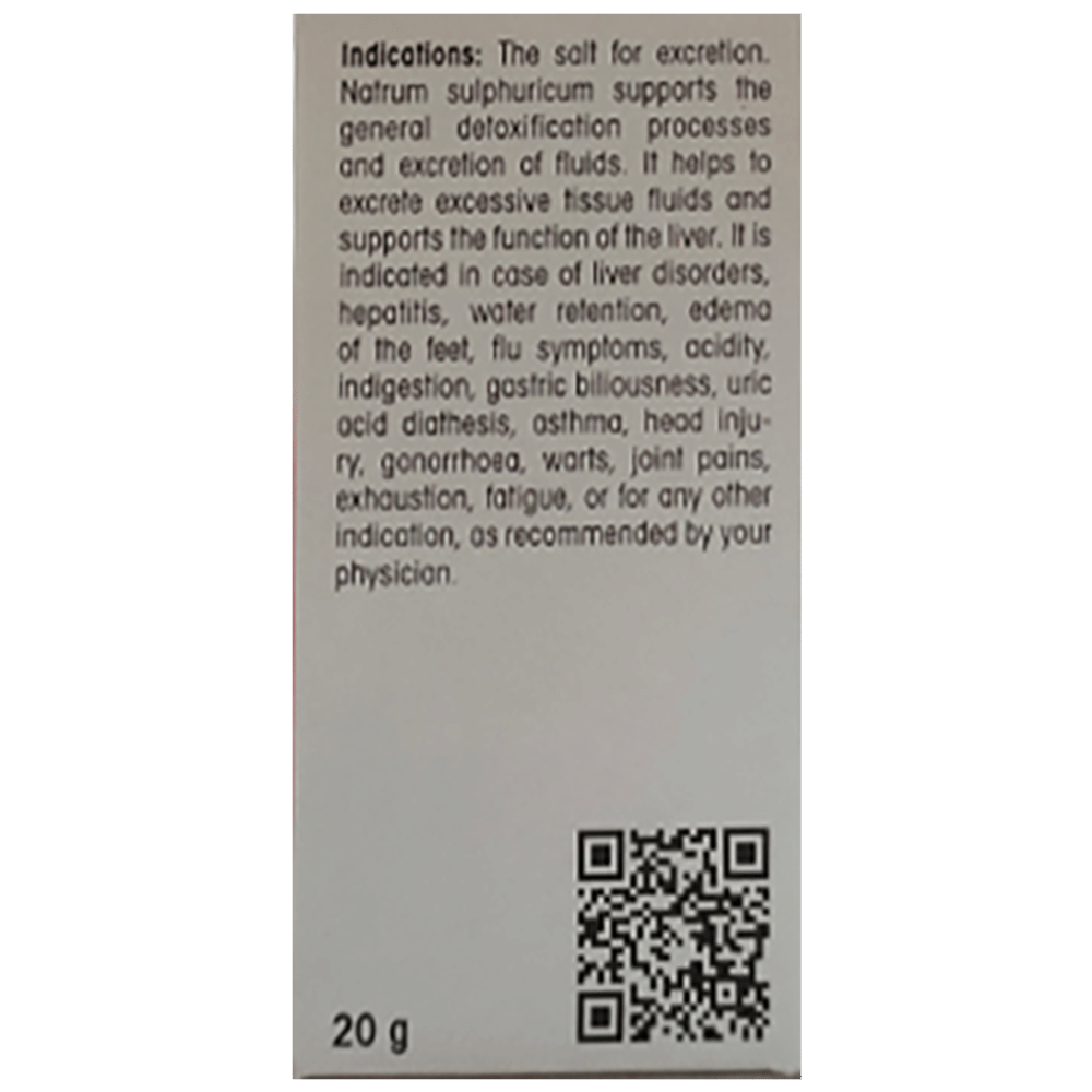 Dr Reckeweg &Co.gmbH Natrum sulphuricum Biochemic Tablet 12X bottle of 20 gm Biochemic Tablet