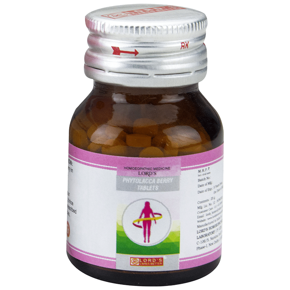 Lord's Phytolacca Berry Tablet bottle of 25 gm Tablet Lord's Phytolacca Berry Tablet bottle of 25 gm Tablet