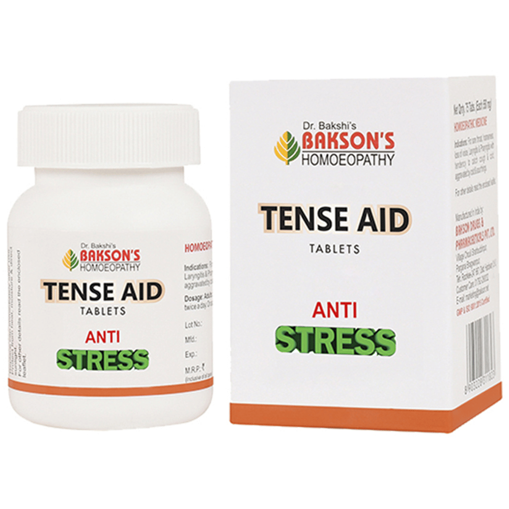 Bakson's Homeopathy Tense Aid Tablet bottle of 75 tablets