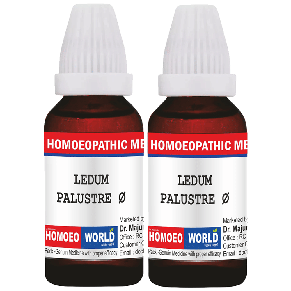 Dr. Majumder Homeo World Ledum Palustre Mother Tincture (30ml Each) Q combo pack of 2 bottles