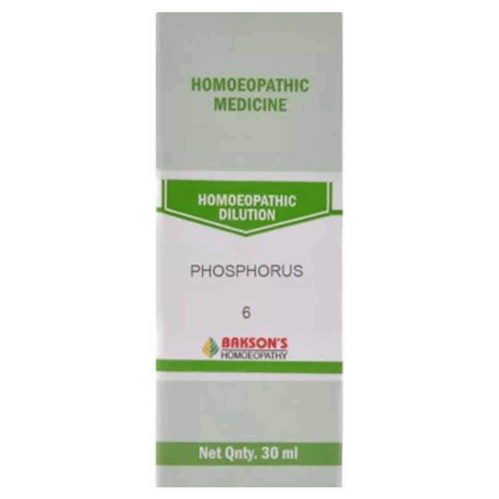 Bakson's Homeopathy Phosphorus Dilution 6 CH bottle of 30 ml Dilution Bakson's Homeopathy Phosphorus Dilution 6 CH bottle of 30 ml Dilution