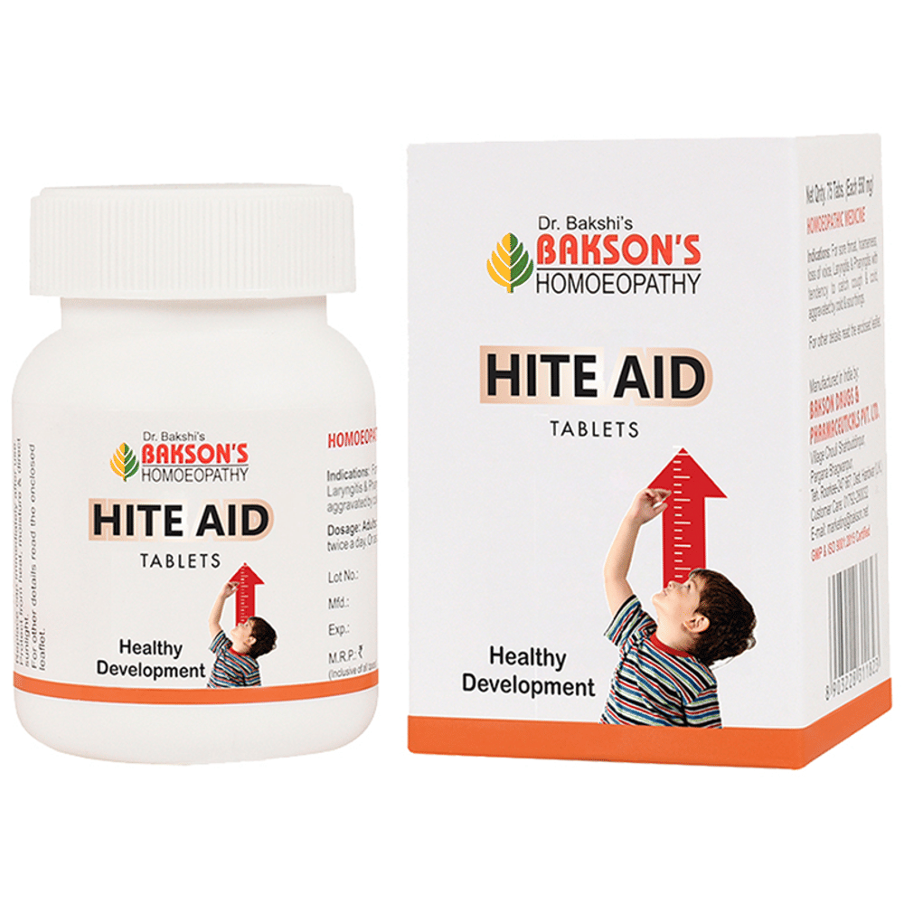 Bakson's Homeopathy Hite Aid Tablet bottle of 41 gm Tablet