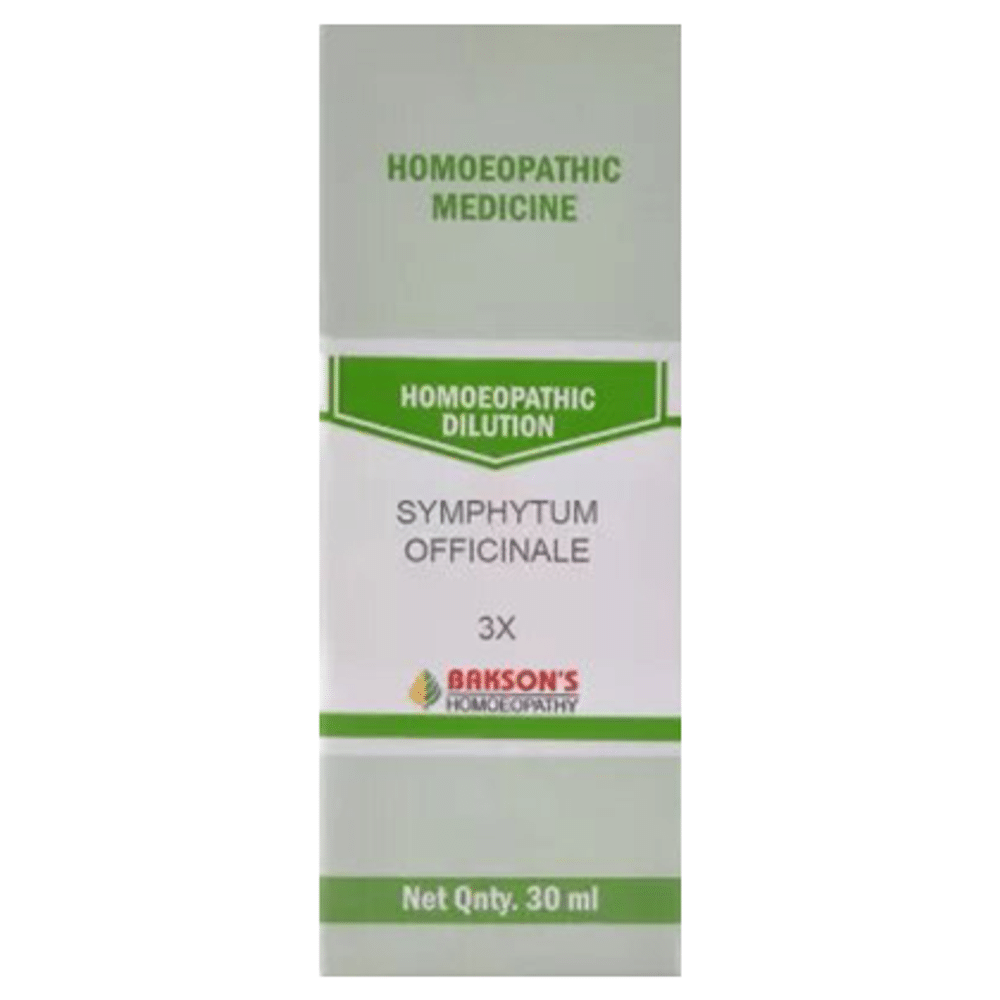 Bakson's Homeopathy Symphytum Officinale Dilution 3X bottle of 30 ml Dilution