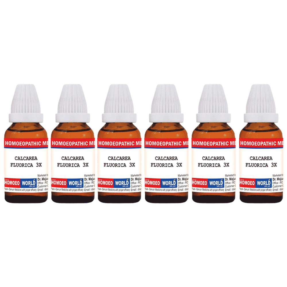 Dr. Majumder Homeo World Calcarea Fluorica Dilution(30ml Each) 3X combo pack of 6 Packs