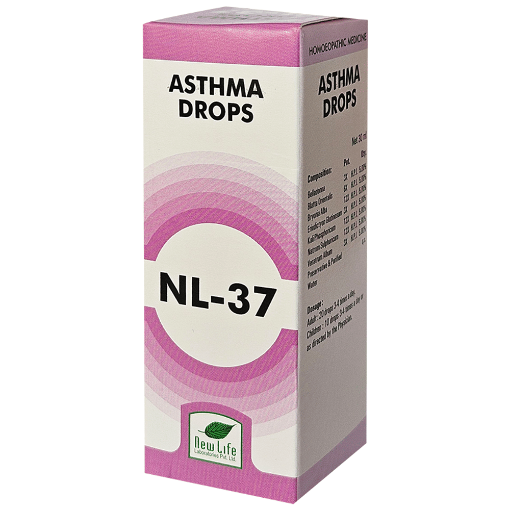 Dr Boricke NL 37 Asthma Drops bottle of 30 ml Oral Drops Dr Boricke NL 37 Asthma Drops bottle of 30 ml Oral Drops