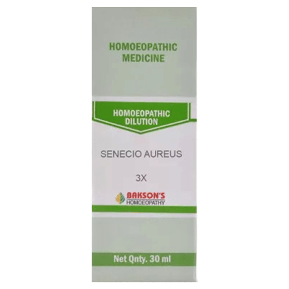 Bakson's Homeopathy Senecio Aureus Dilution 3X bottle of 30 ml Dilution