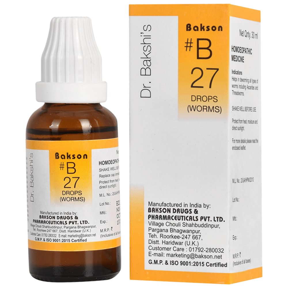 Bakson B27 Worms Drop bottle of 30 ml Drop