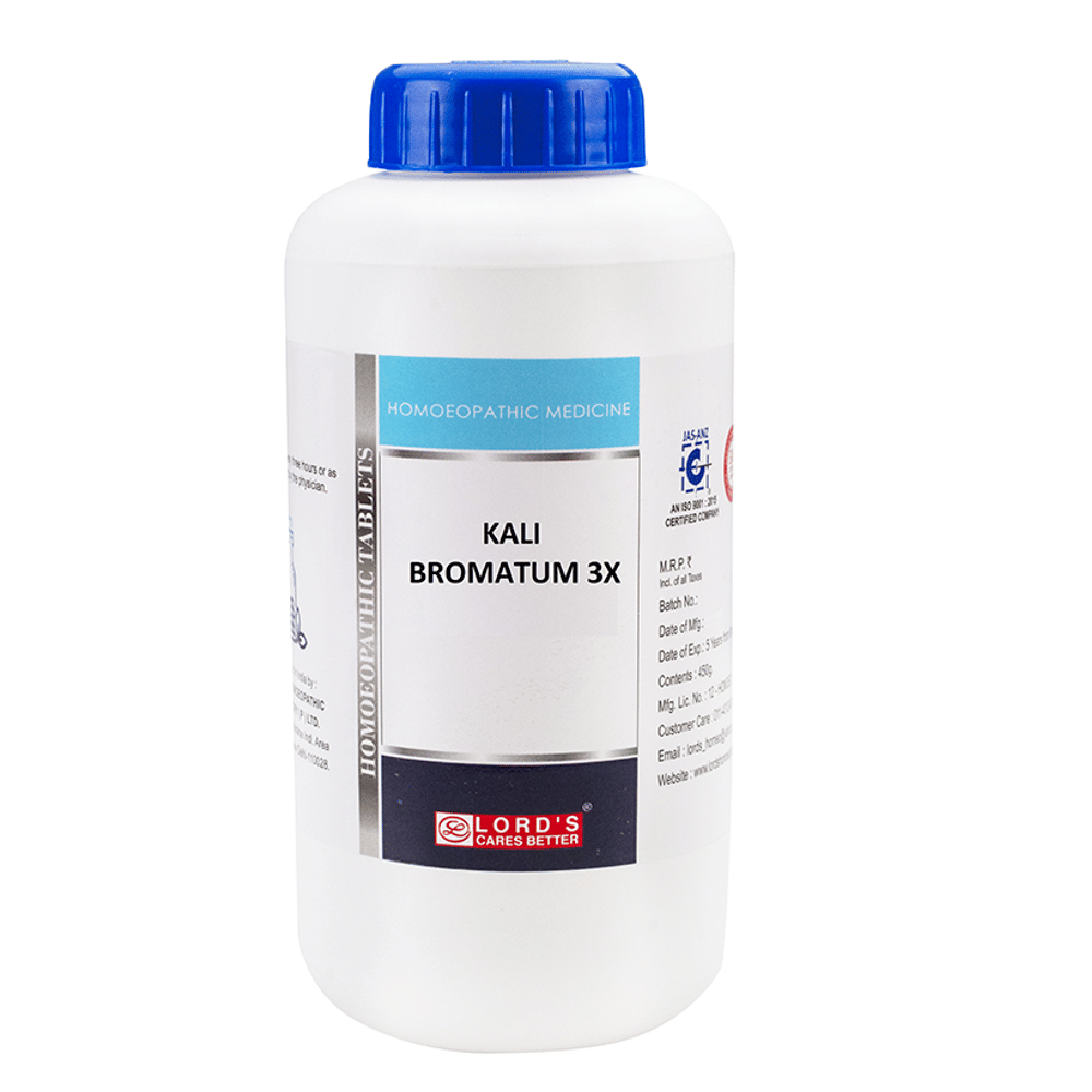 Lord's Kali Brom Trituration Tablet 3X bottle of 450 gm Trituration Tablet