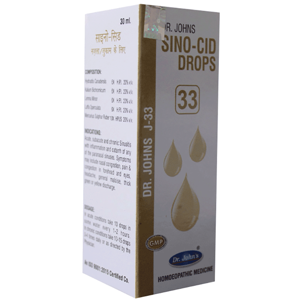Dr. Johns J-33 Sinus Drop bottle of 30 ml Drop