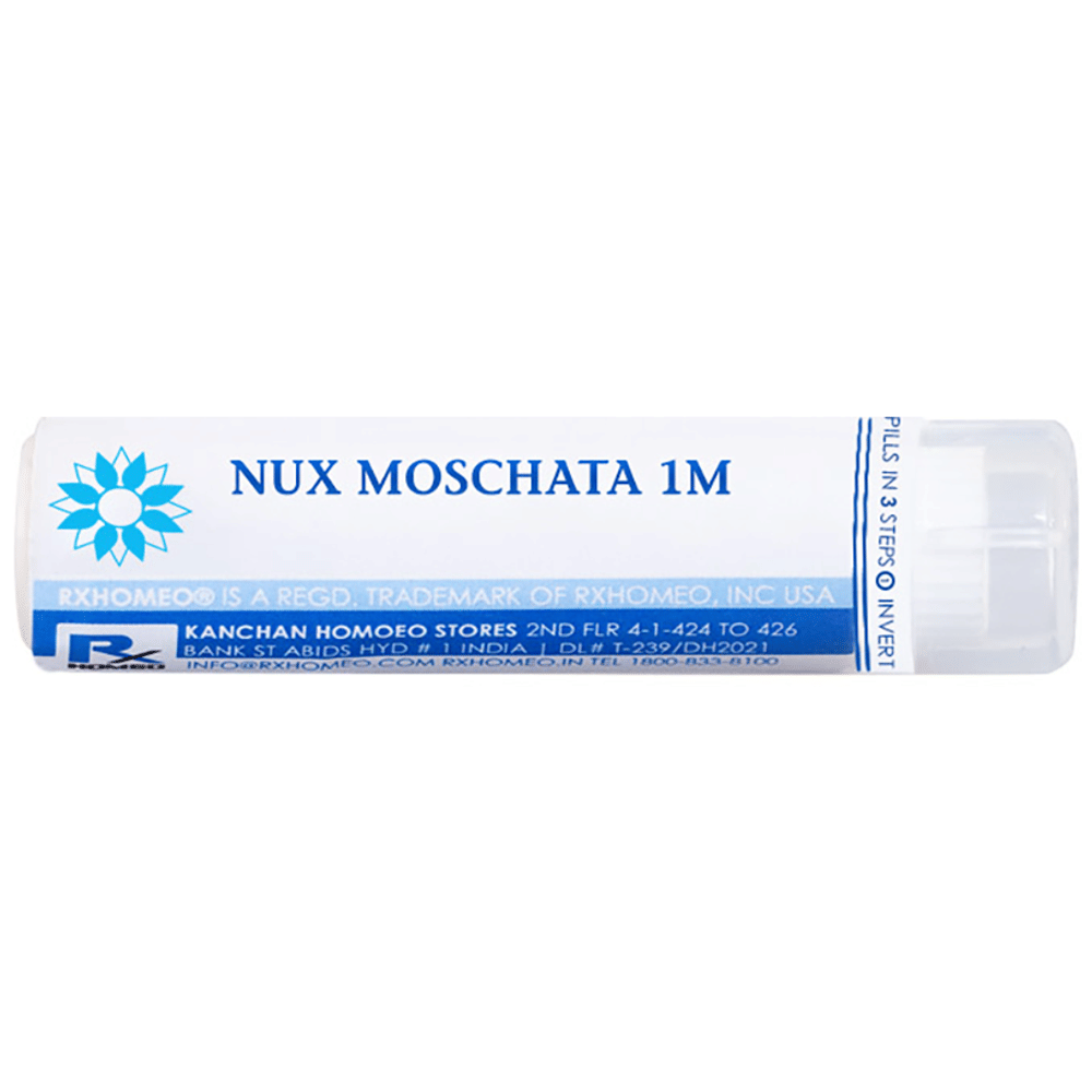 Rxhomeo Nux Moschata Pellets 1M bottle of 250 pellets