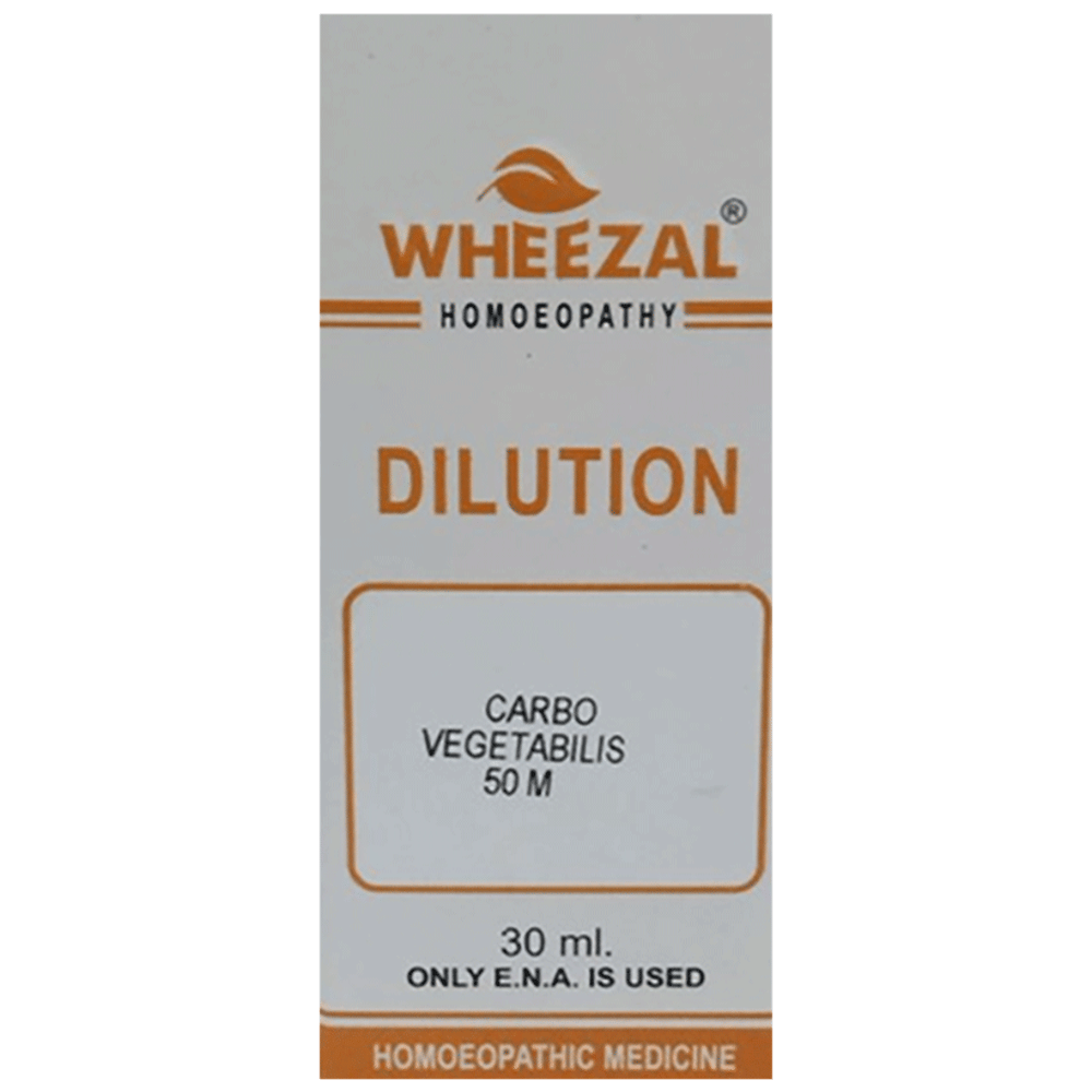 Wheezal Carbo Vegetabilis Dilution 50M bottle of 30 ml Dilution