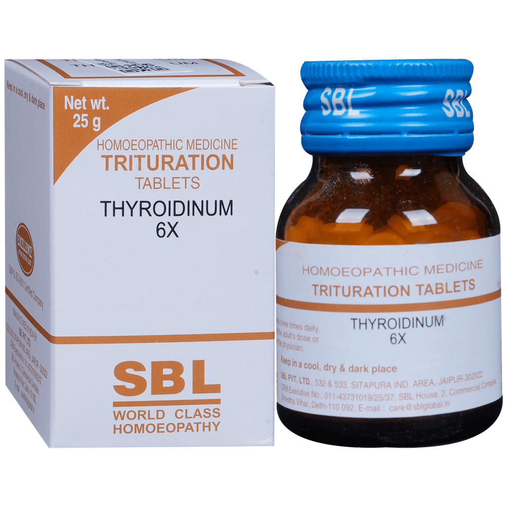 SBL Thyroidinum Trituration Tablet 6X bottle of 25 gm Trituration Tablet